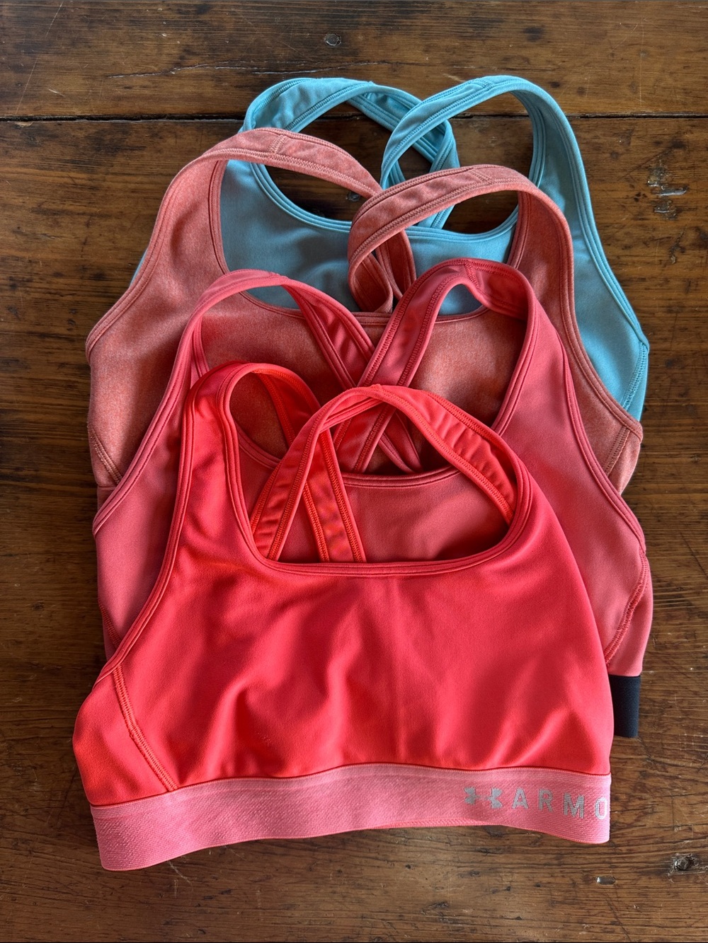 Under Armour Coral & Teal Women’s Strappy Sports Bras - Pack of 4